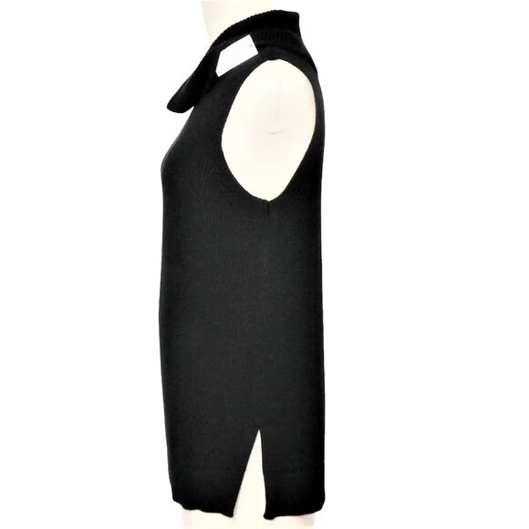 Banana Republic Black Cowl Neck Tunic Sweater Vest Size M - Picture 3 of 9